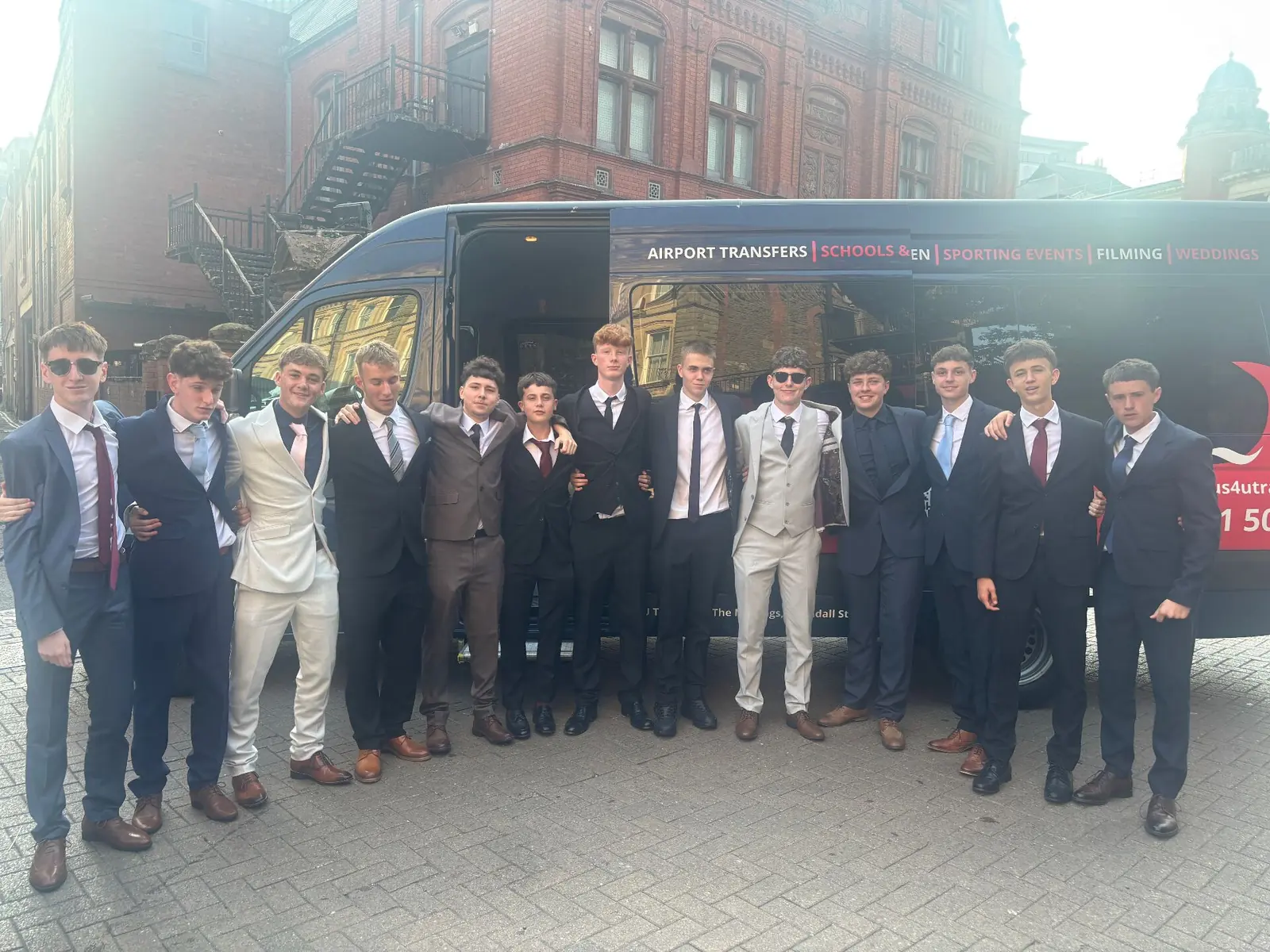 School students group transport with Bus4U minibus and driver in Cardiff